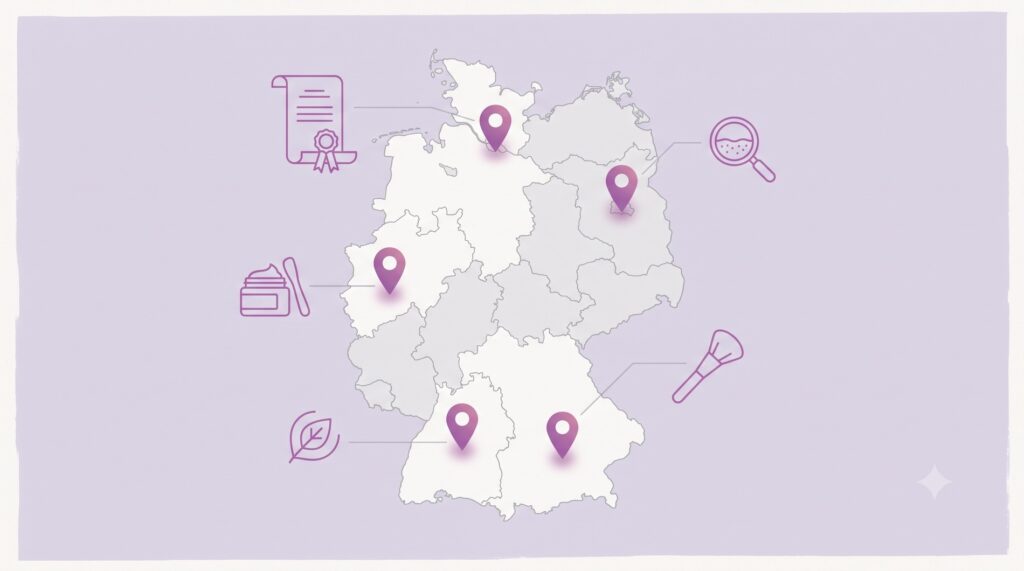 Vergleich Kosmetikausbildung Deutschland – Übersicht der Anbieter nach Standort und Abschlussart